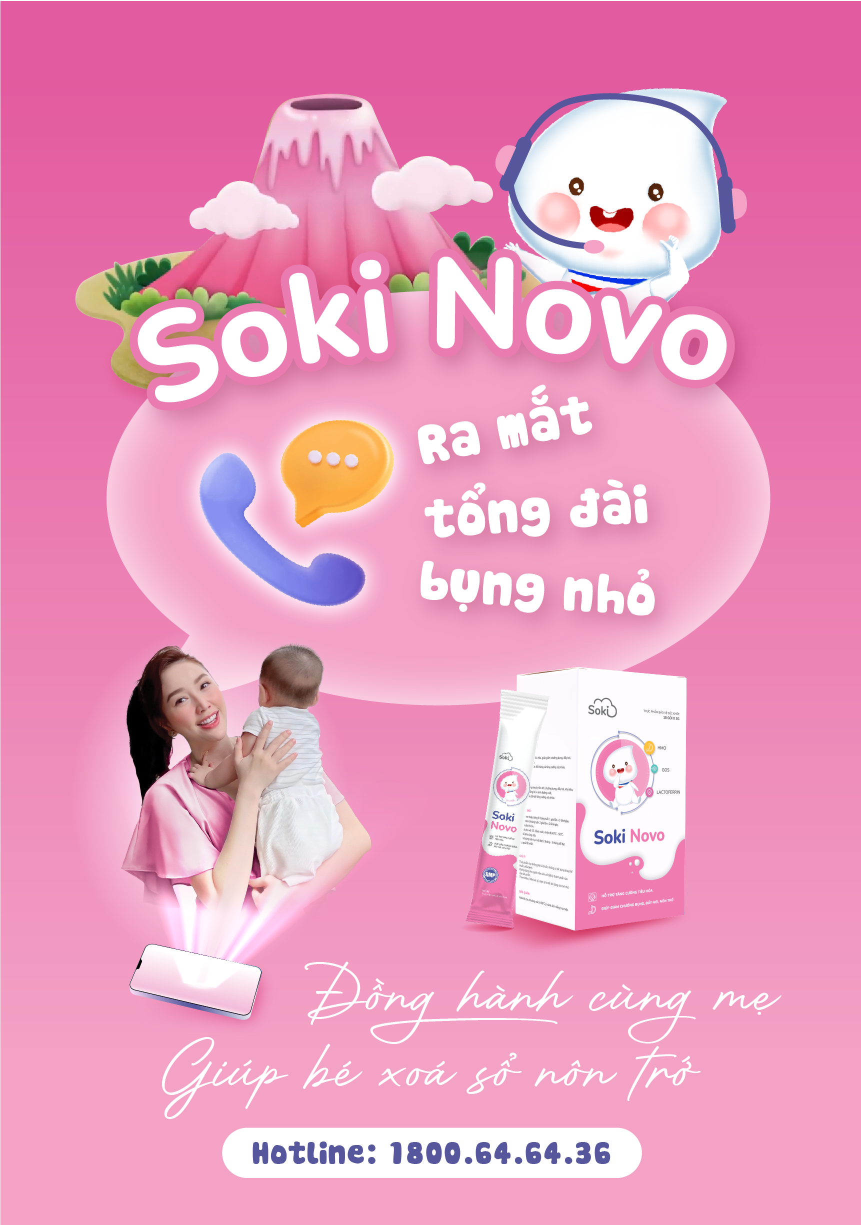 Soki Novo ra mắt tổng đài bụng nhỏ - Đồng hành cùng mẹ giúp con xoá sổ nôn trớ