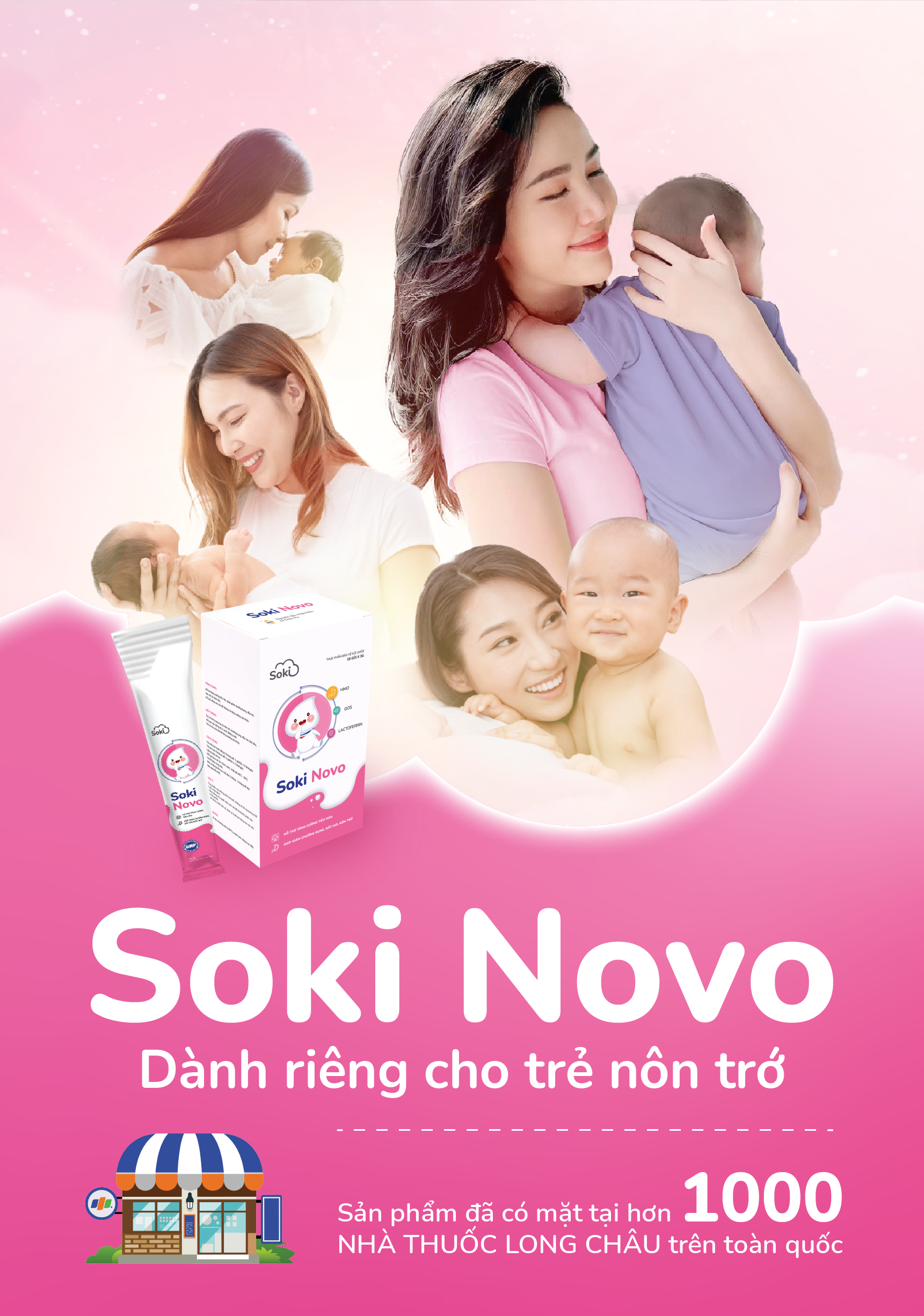 Soki Novo - Dành riêng cho trẻ nôn trớ hiện đã có mặt tại hơn 1000 nhà thuốc Long Châu trên toàn quốc